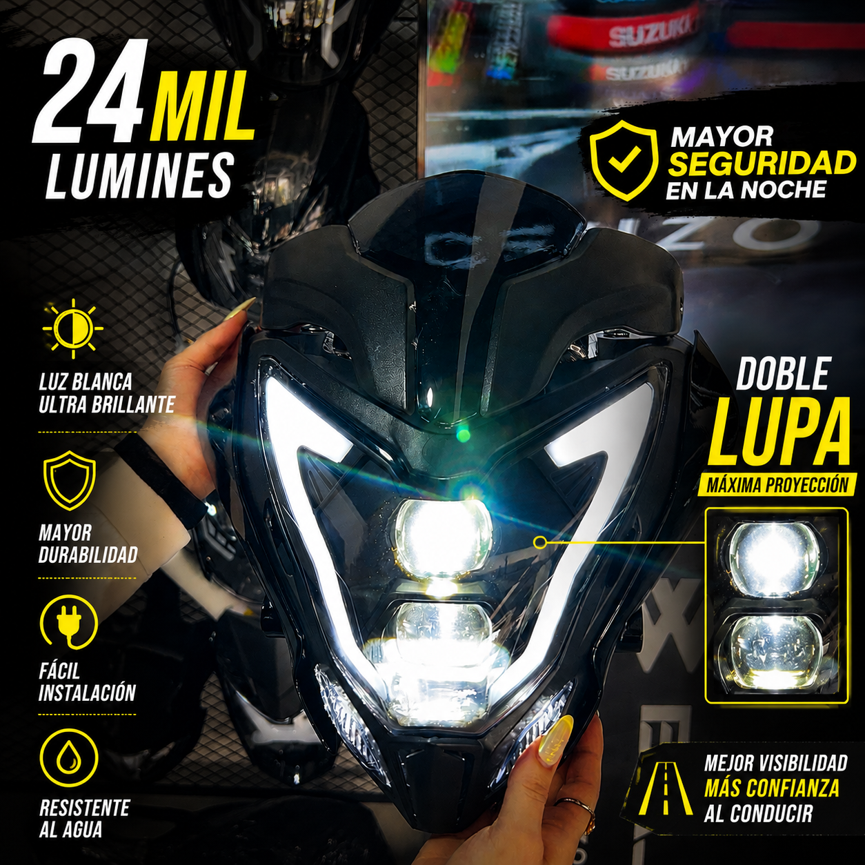 FAROLA LED | PULSAR 125 150 160 200 NS DOBLE LUPA